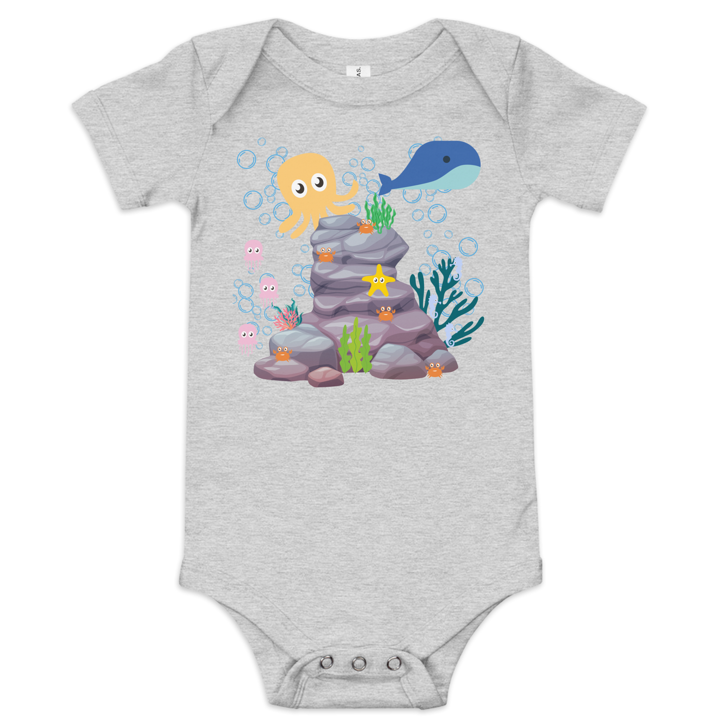 Underwater Sea Life Baby short sleeve one piece