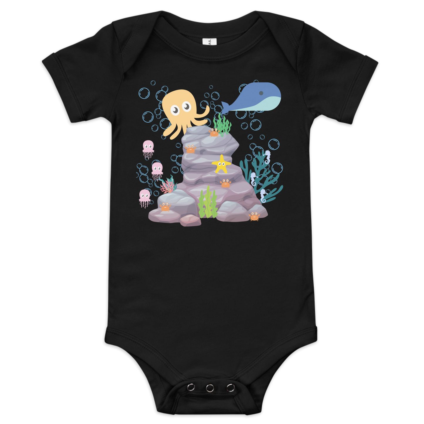 Underwater Sea Life Baby short sleeve one piece