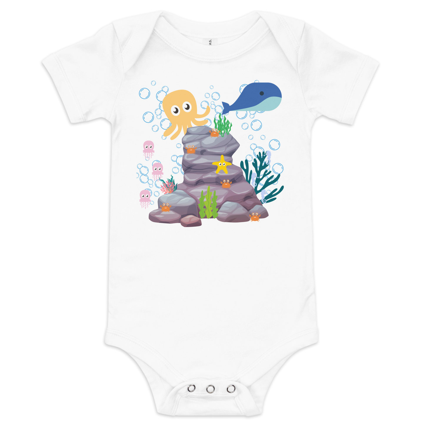 Underwater Sea Life Baby short sleeve one piece