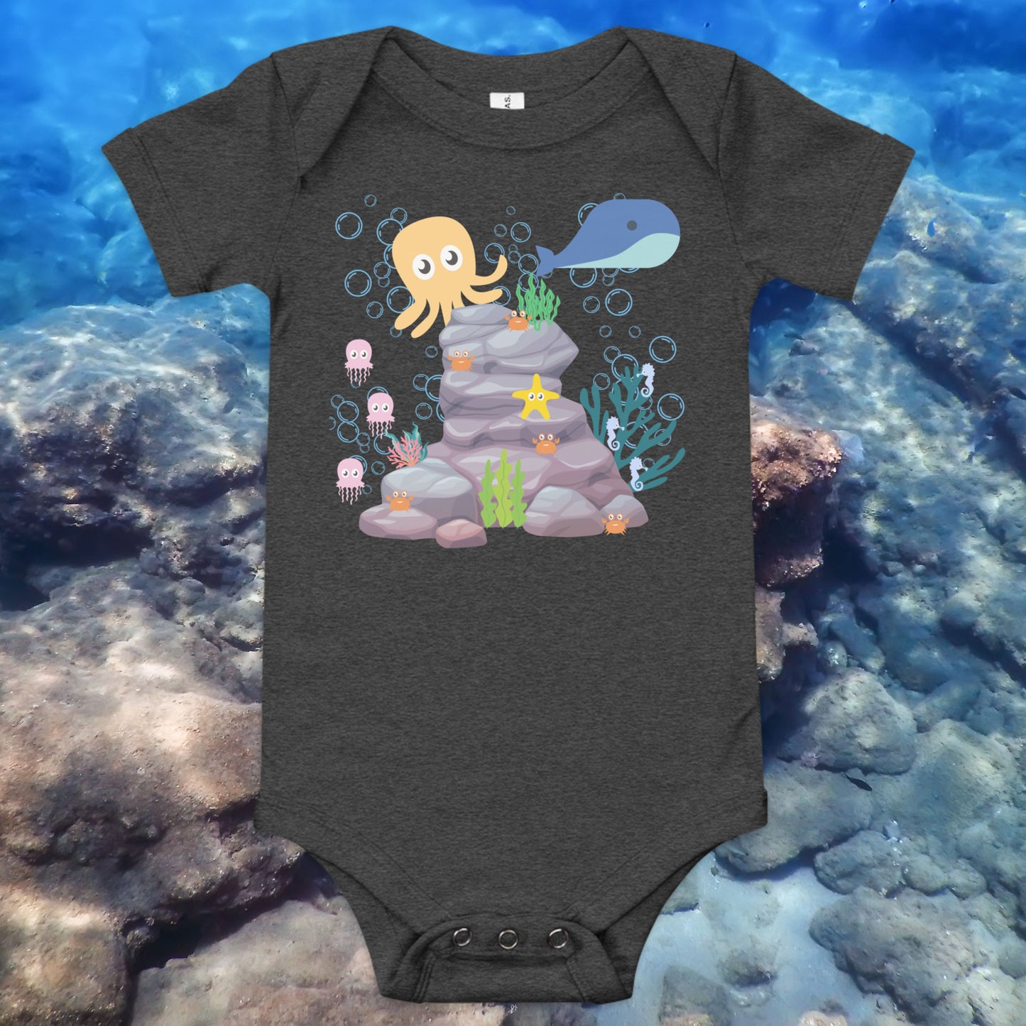 Underwater Sea Life Baby short sleeve one piece