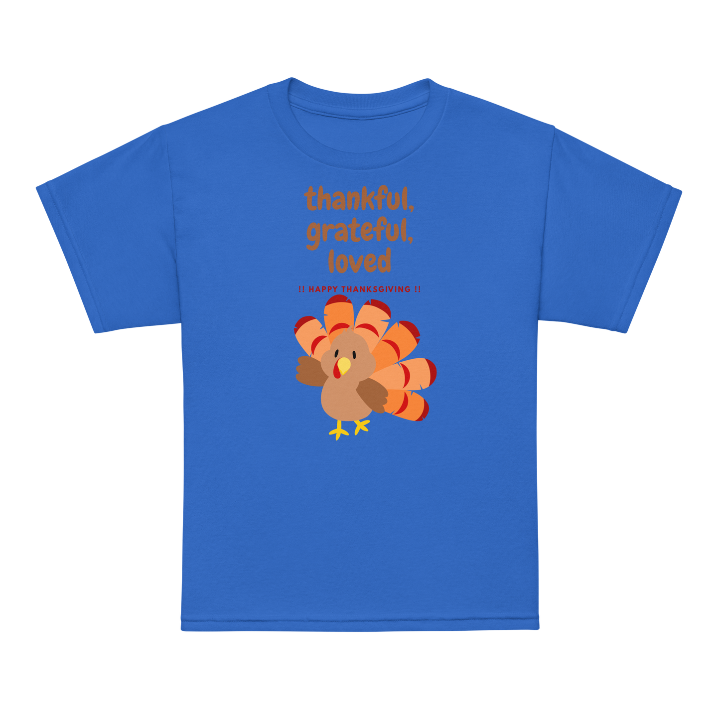 Thankful, Grateful, Loved Thanksgiving Youth t-shirt