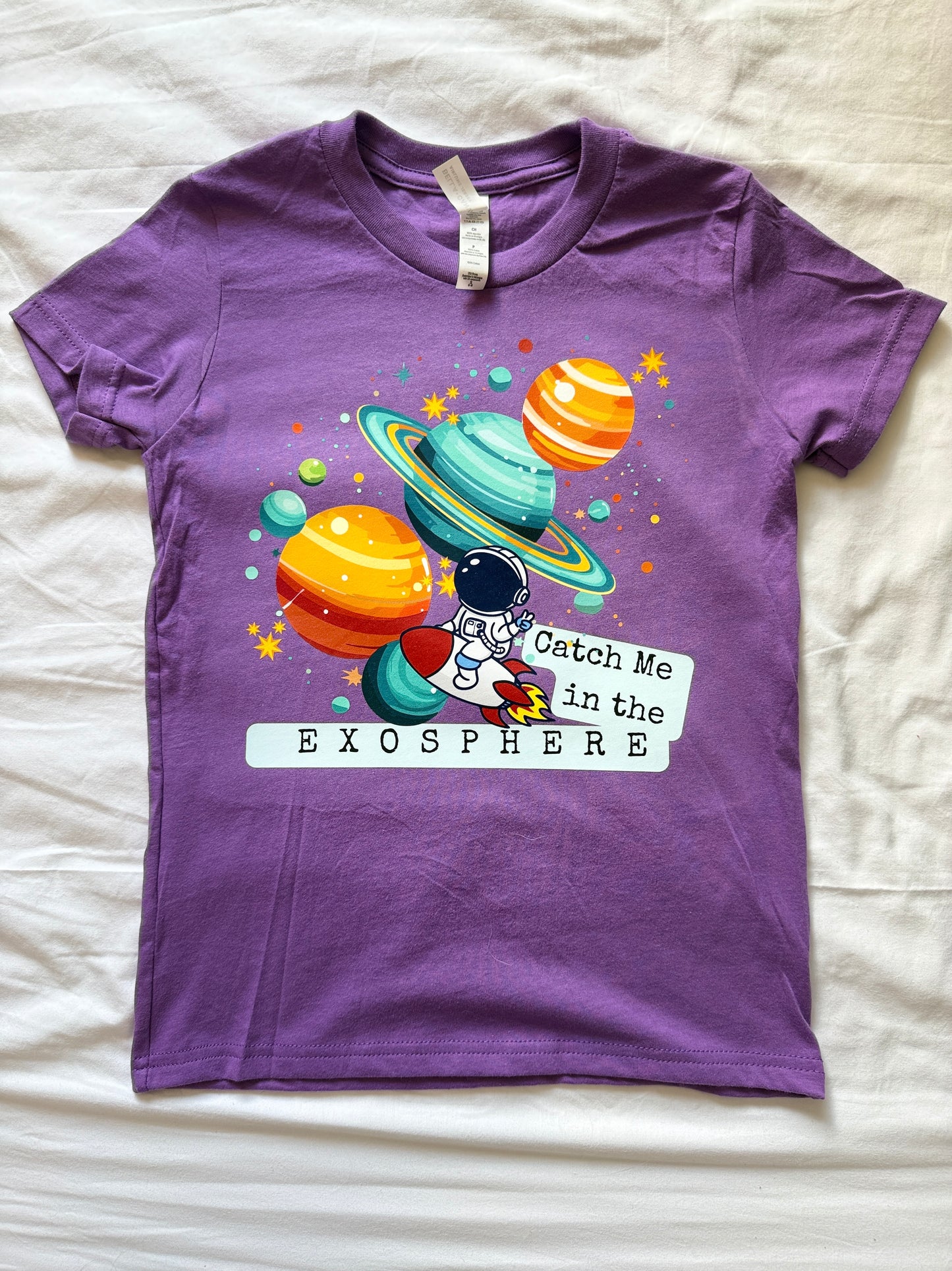 Catch Me in the Exosphere Youth Shirt | Astronaut Space Shirt | Kids Rocket Planets Tee | Space Explorer Collection | Boys Girls Youth