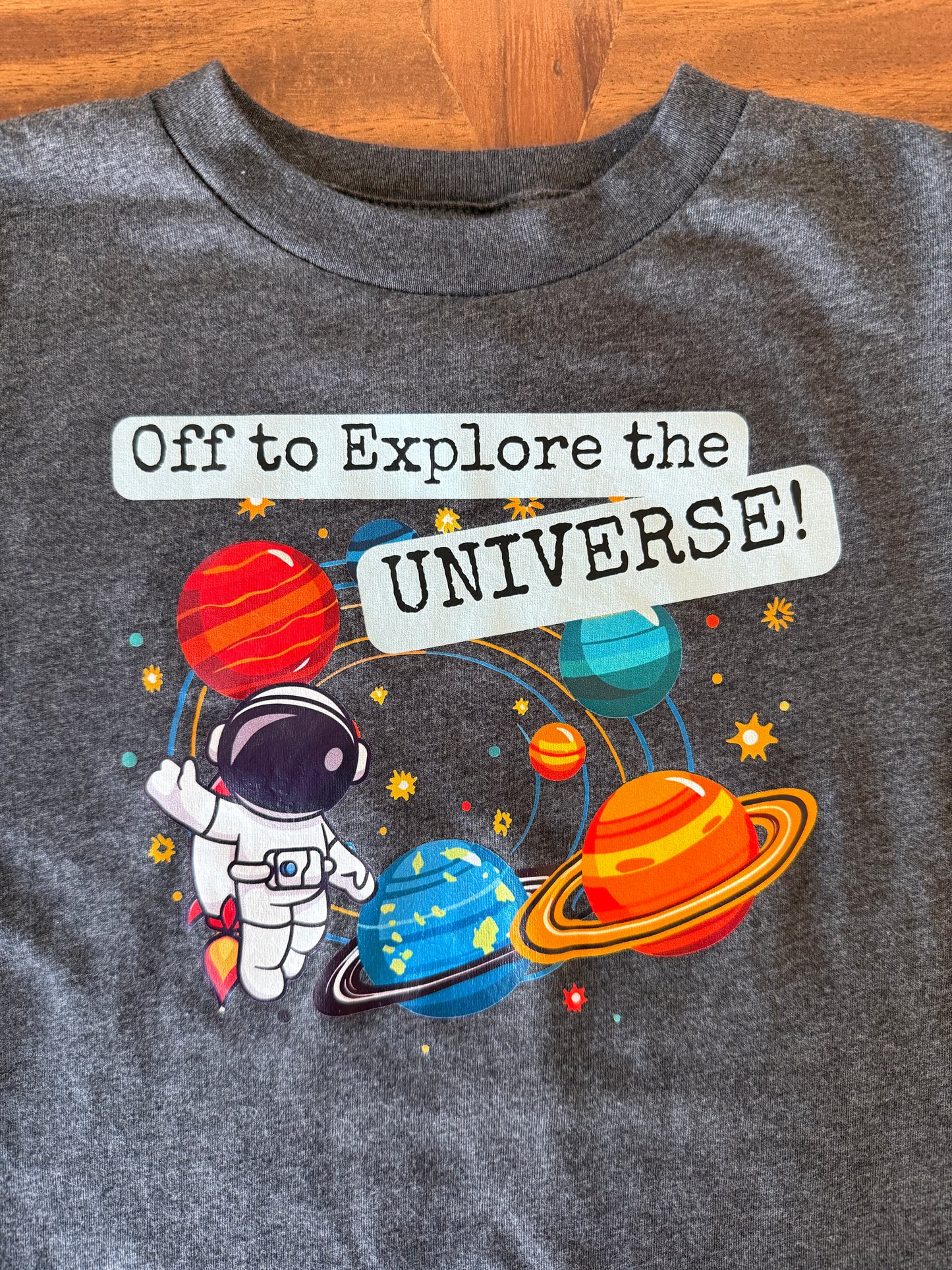 Toddler Astronaut Shirt "Off to Explore the Universe" | Space Planets Tee | Kids Science Shirt | Bella Canvas 2T-5T