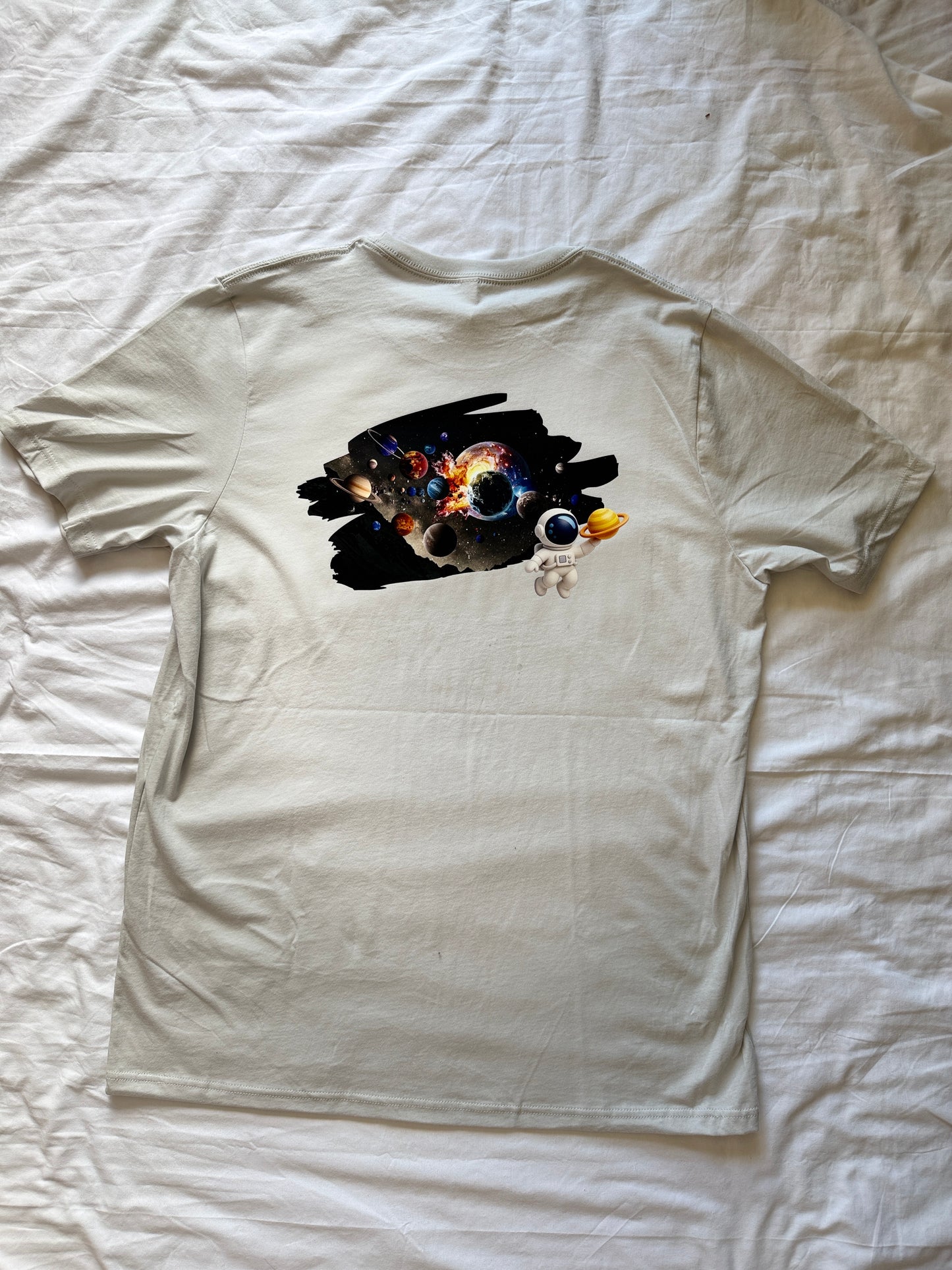 Space Explorer Adult Tee | Astronaut Solar System Graphic Shirt | Sailing Llamas