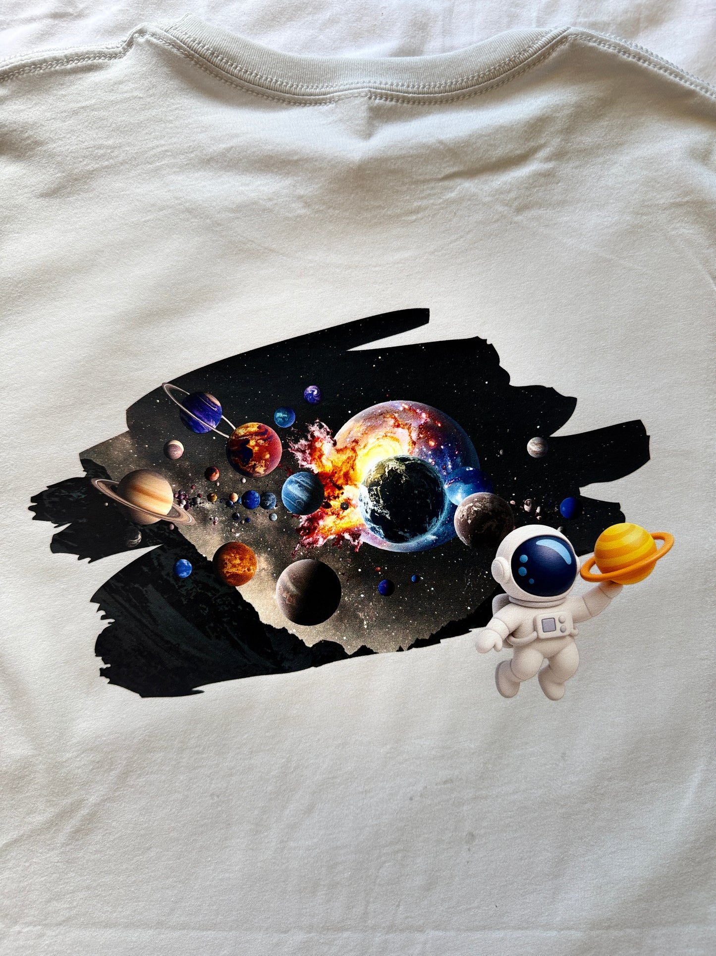 Space Explorer Adult Tee | Astronaut Solar System Graphic Shirt | Sailing Llamas