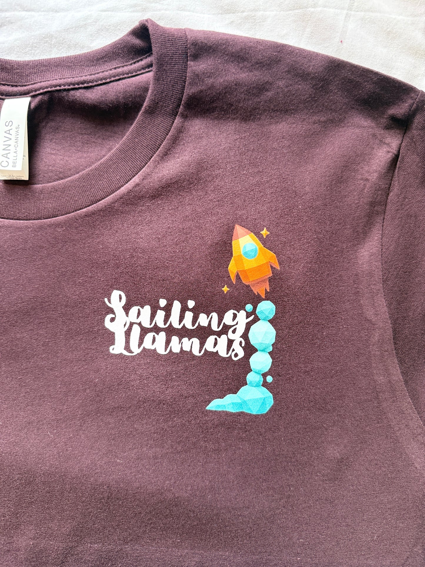 Adult Moon Diner Shirt "Best Tacos Out There" | Sailing Llamas Space Tee | Funny Astronomy Graphic Shirt | Oxblood Black Bella Canvas 3001