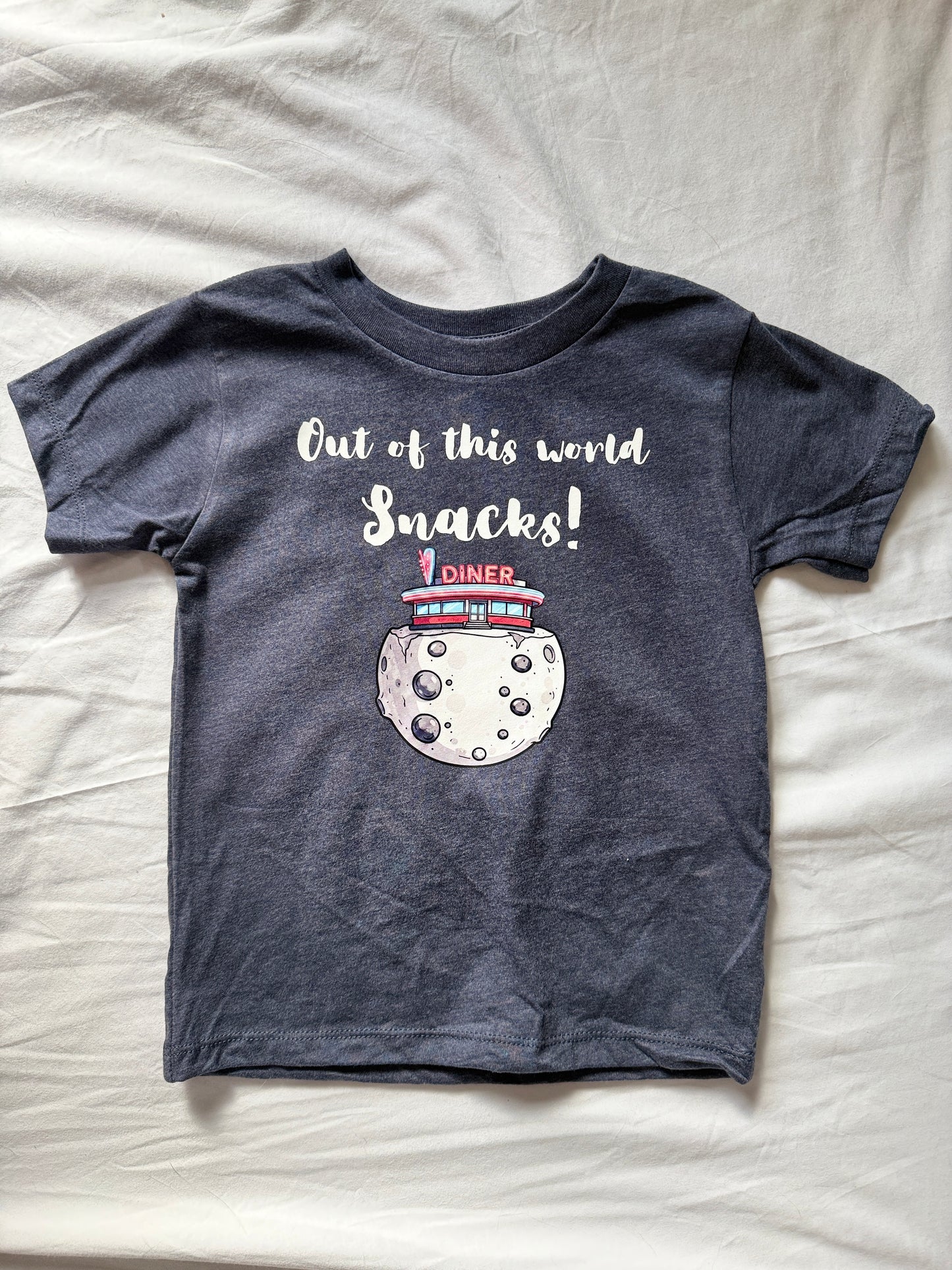 Out of This World Snacks Toddler Shirt | Retro Moon Diner Space Shirt | Funny Space Shirt for Toddlers | Astronaut Snack Tee