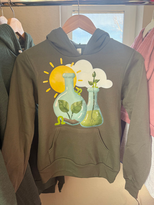 Plants in Beakers Biology Youth hoodie