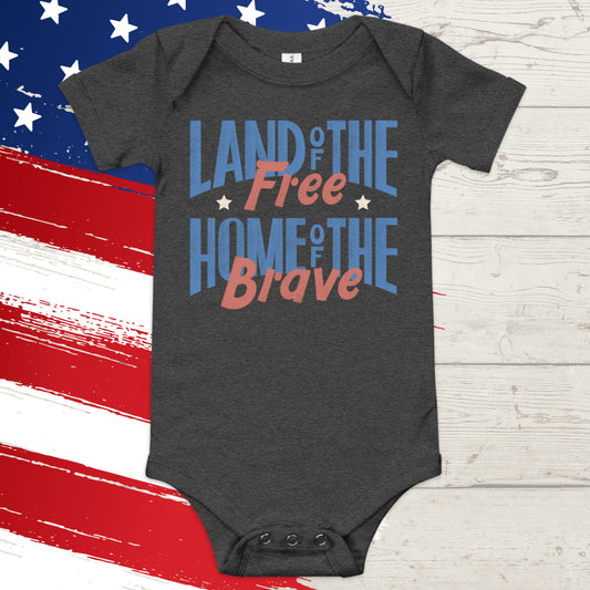 Land of the Free Home of the Brave Baby Onesie