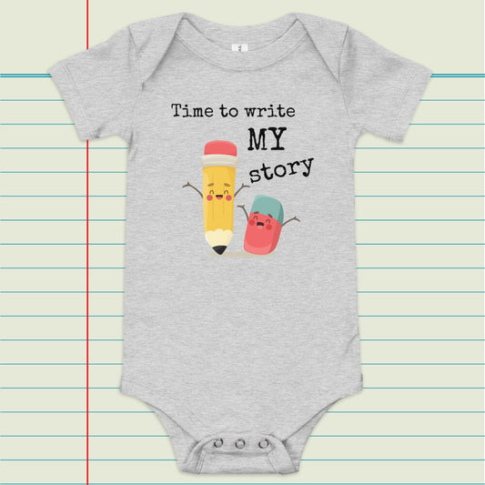 Time to Write My Story Baby Onesie
