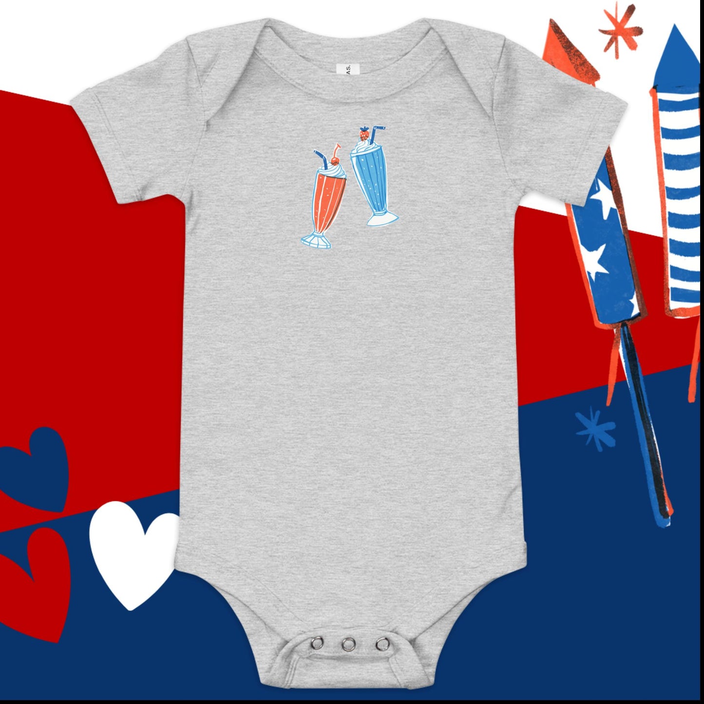 Milkshake 4th of July Baby Onesie