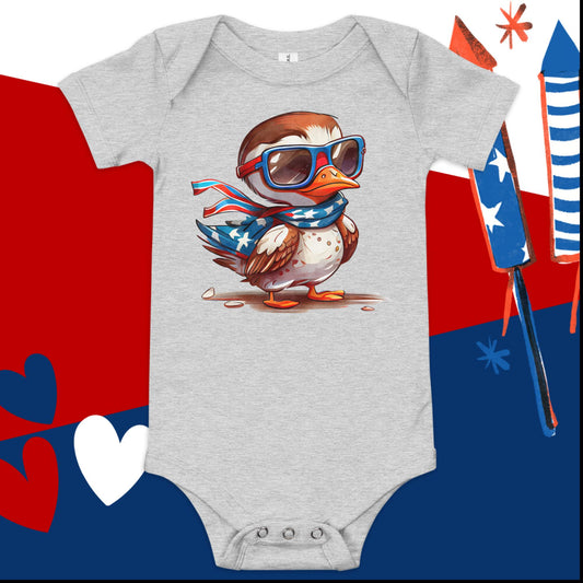 Baby Duck 4th of July Baby Onesie