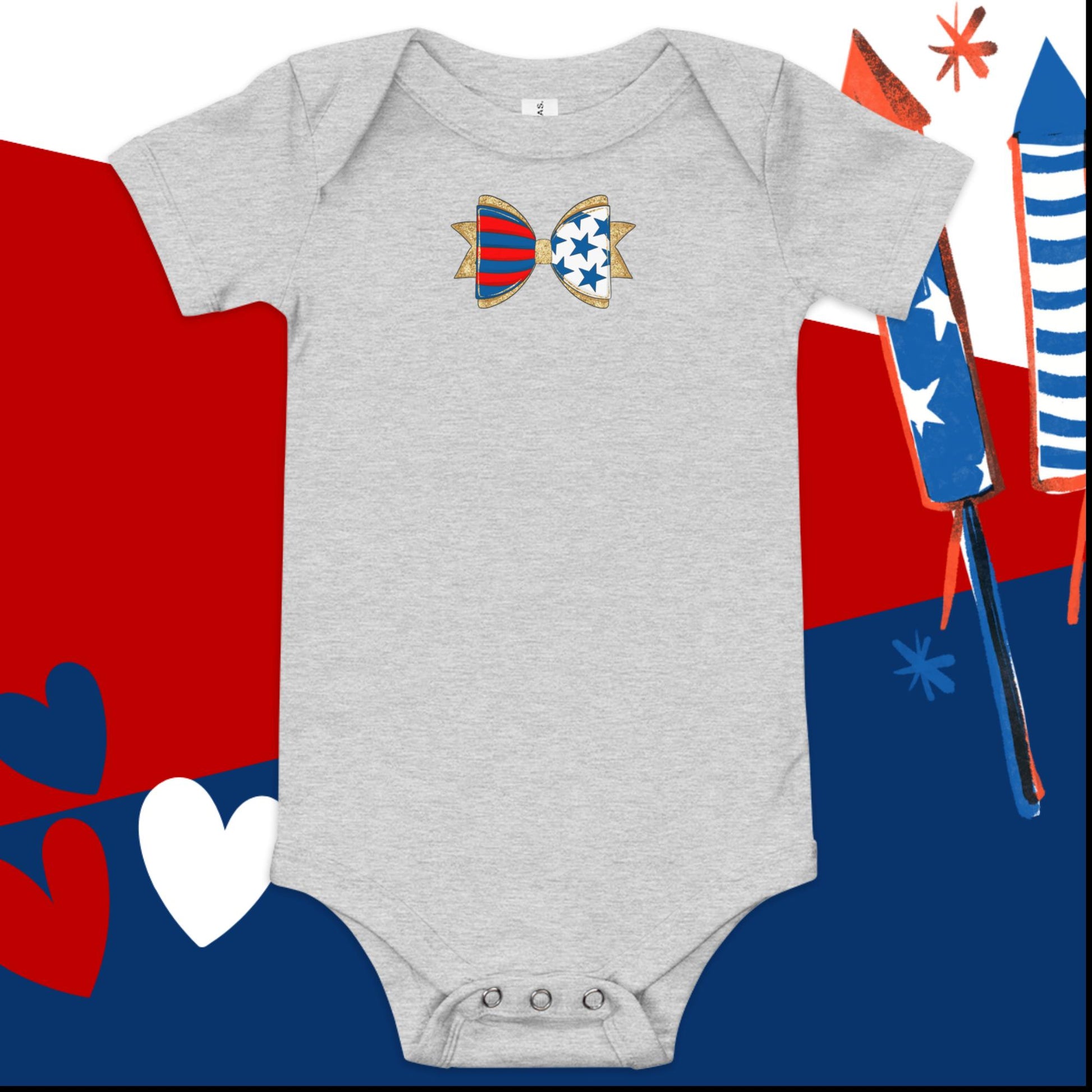 Bow tie 4th of July Baby Onesie