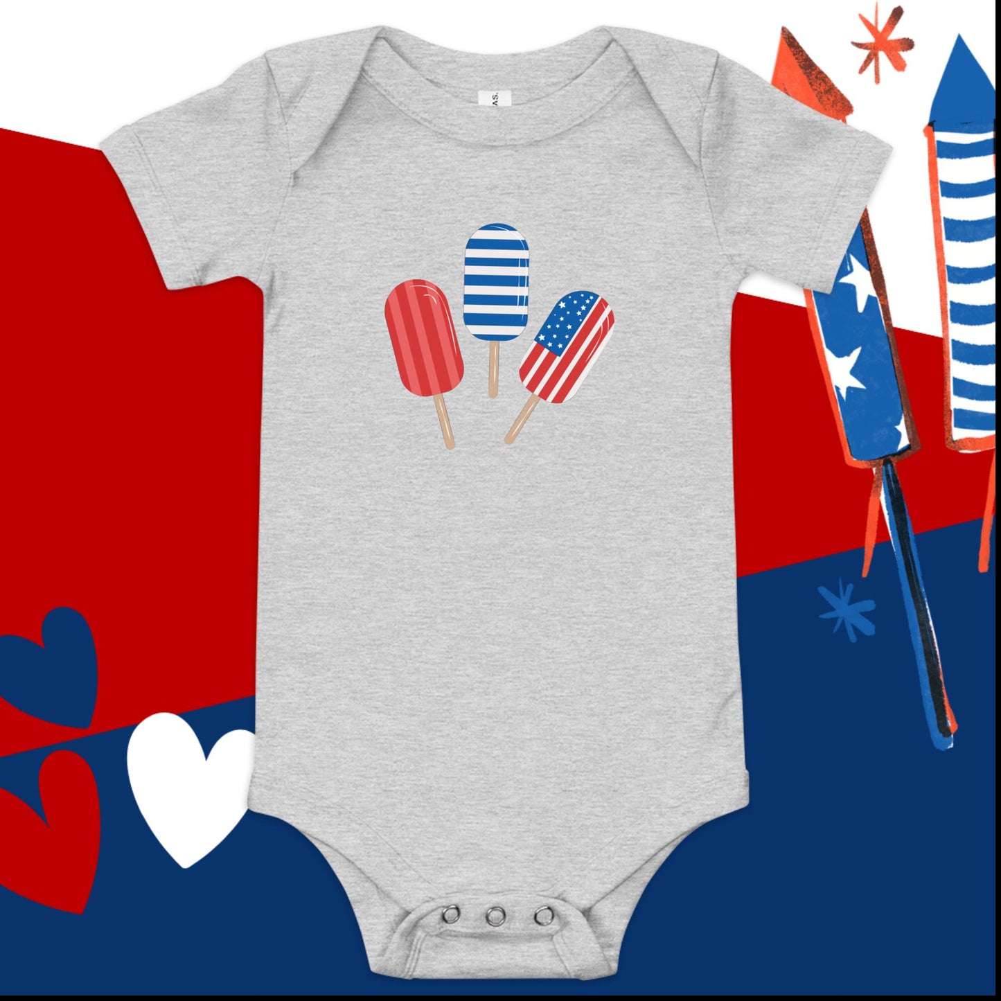 Popsicle 4th of July Baby Onesie