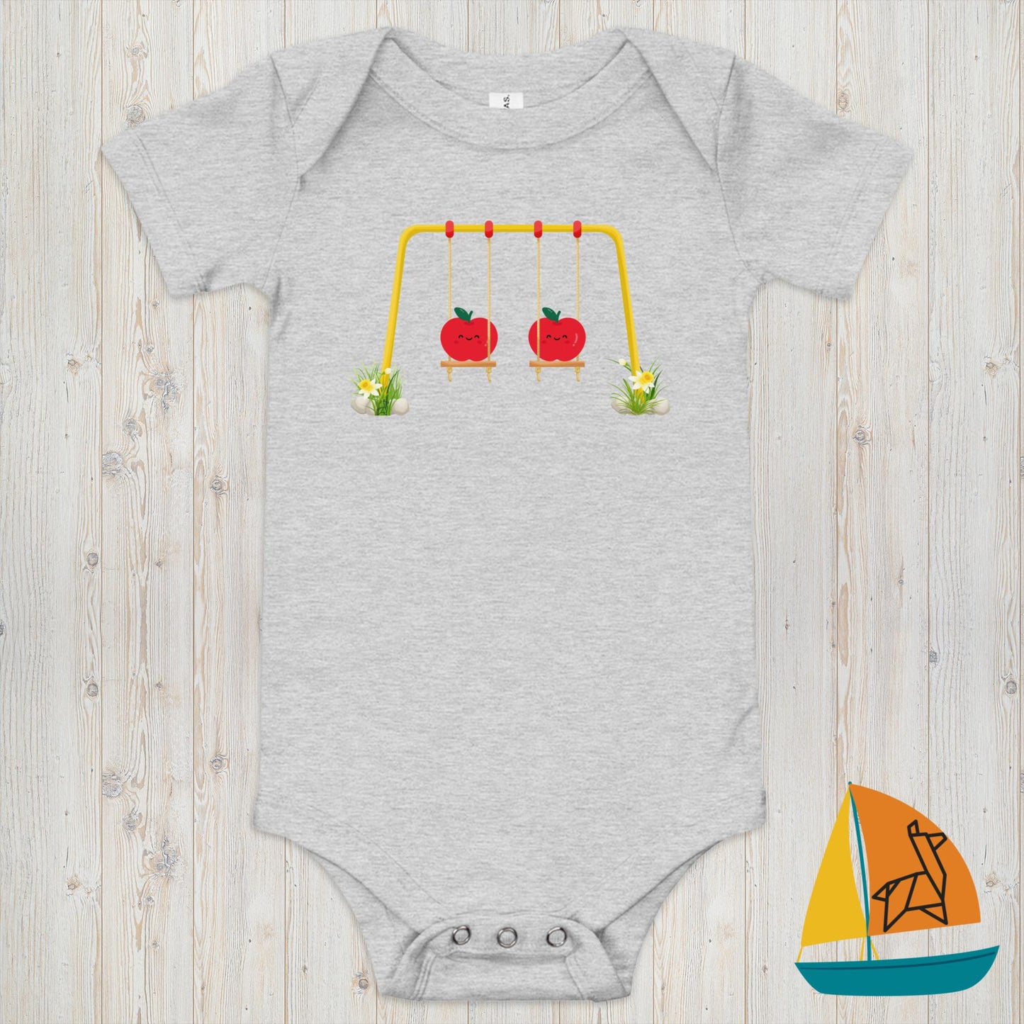 Swinging Apples Baby Onesie