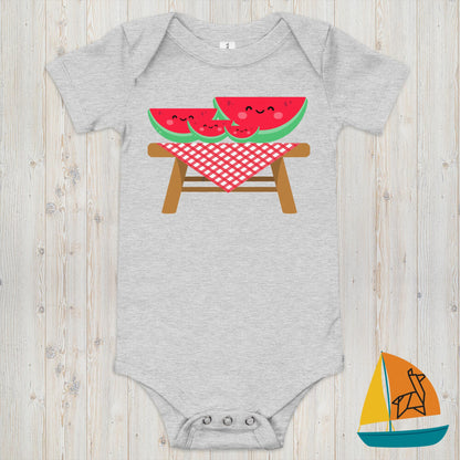 Watermelon Picnic Baby Onesie