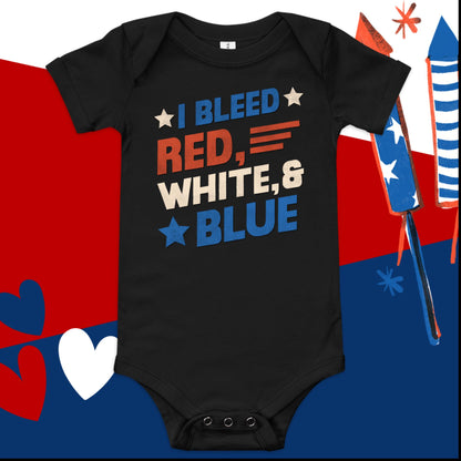 Red, White, Blue 4th of July Baby Onesie