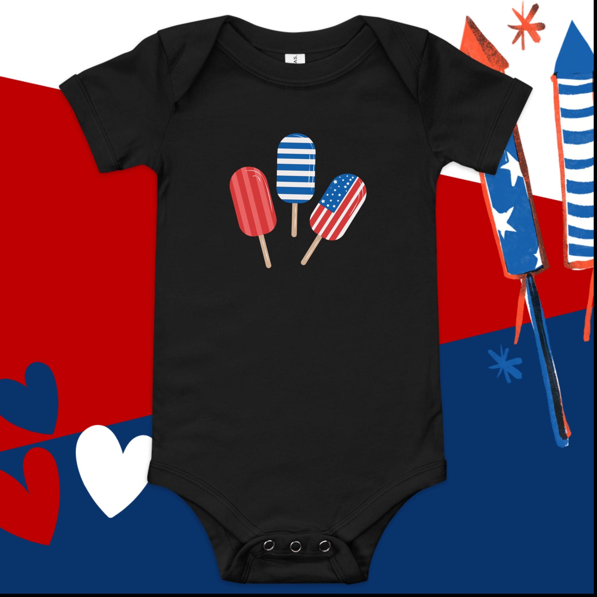 Popsicle 4th of July Baby Onesie