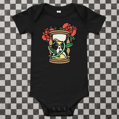 Hourglass and Roses Baby Onesie