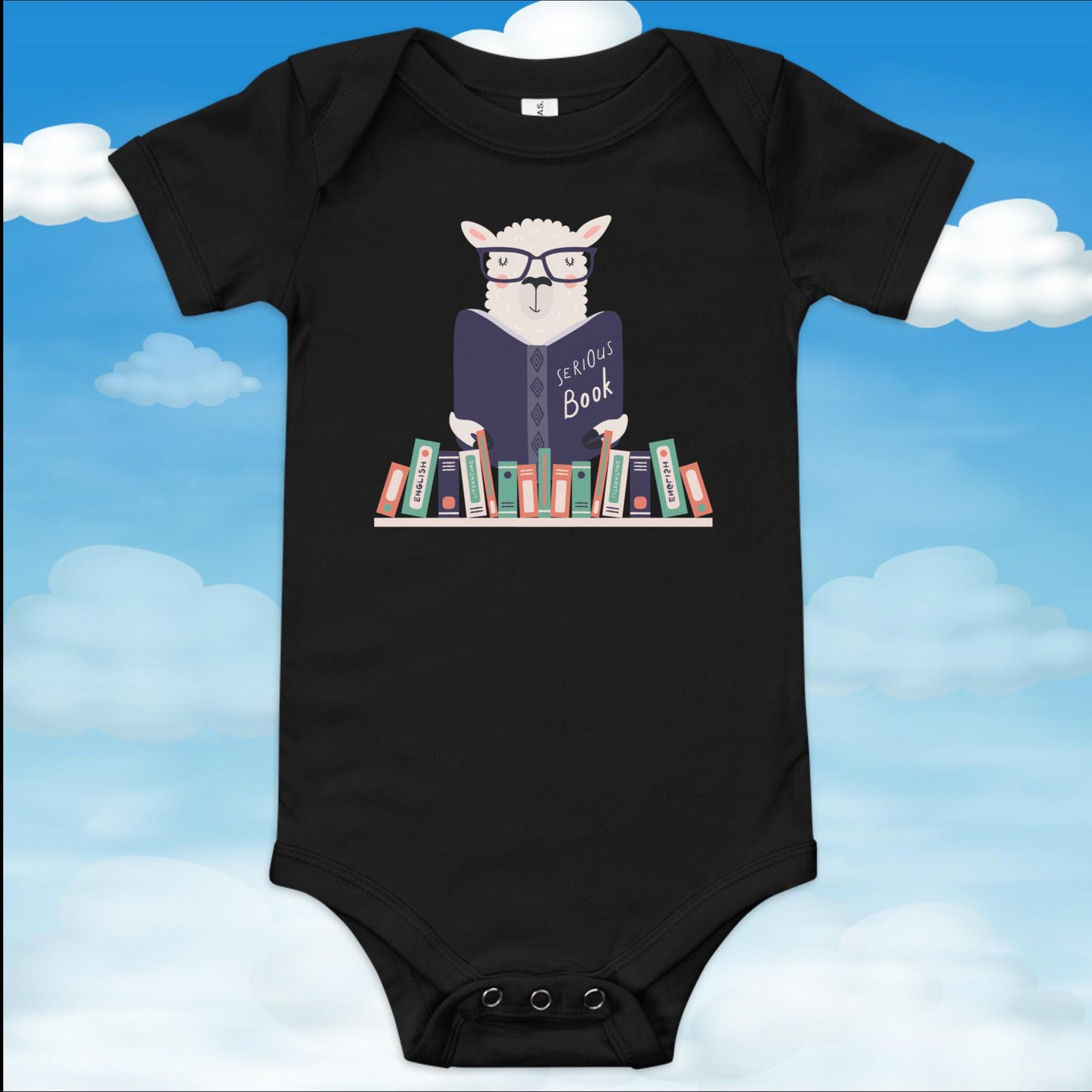 Reading Llama Baby Onesie