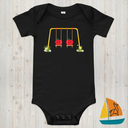 Swinging Apples Baby Onesie