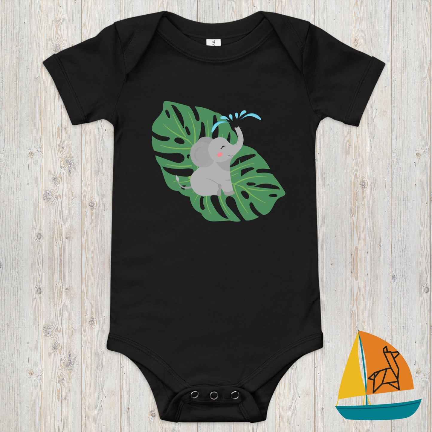 Baby Elephant on Baby Onesie