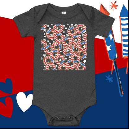 Donuts 4th of July Baby Onesie