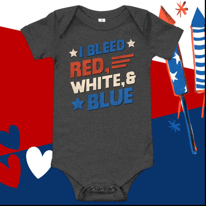 Red, White, Blue 4th of July Baby Onesie