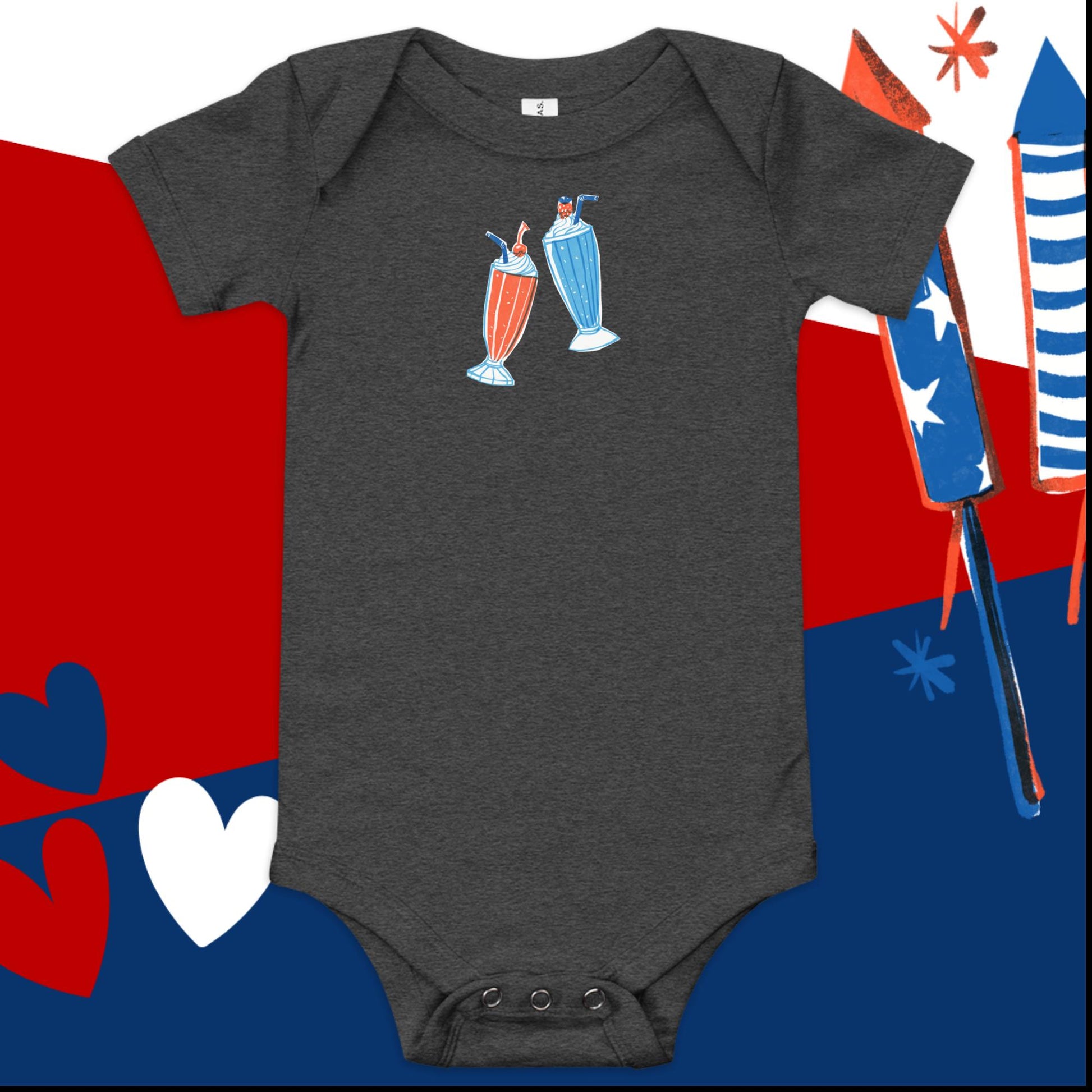 Milkshake 4th of July Baby Onesie