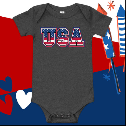 USA 4th of July Baby Onesie