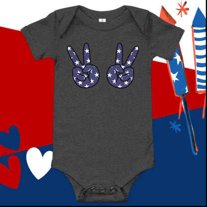 Peace 4th of July Baby Onesie