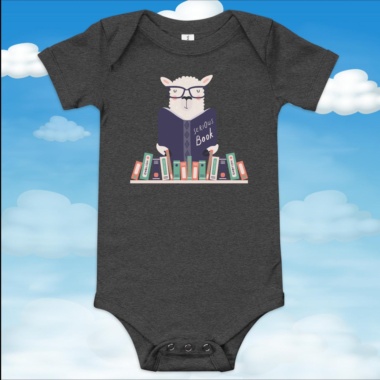 Reading Llama Baby Onesie