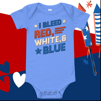 Red, White, Blue 4th of July Baby Onesie