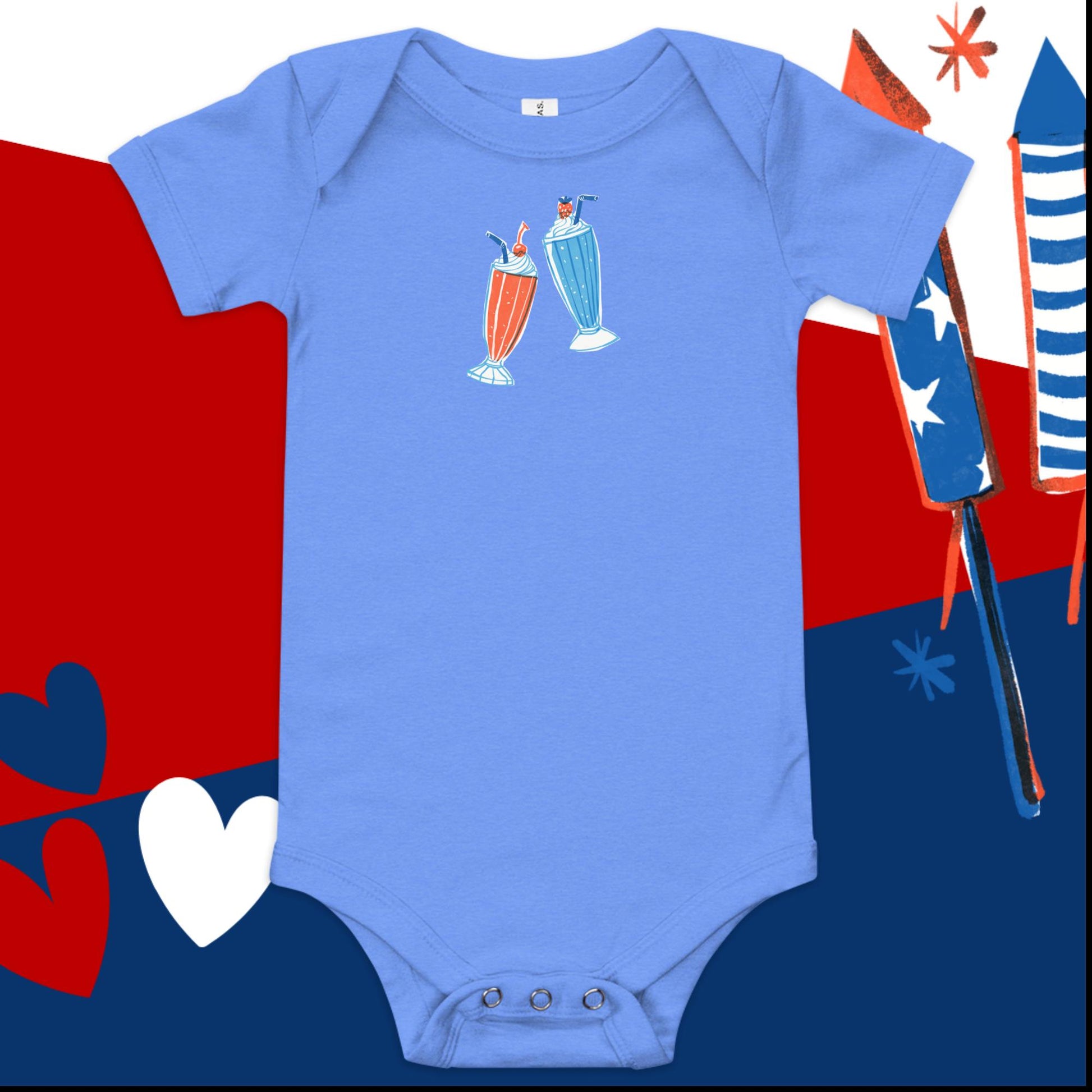 Milkshake 4th of July Baby Onesie