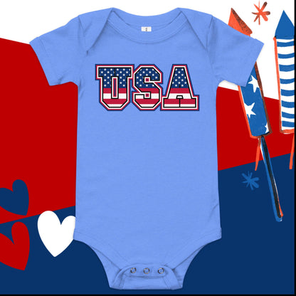 USA 4th of July Baby Onesie