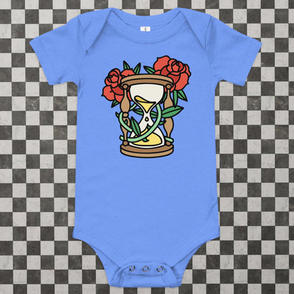 Hourglass and Roses Baby Onesie