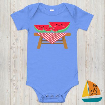 Watermelon Picnic Baby Onesie