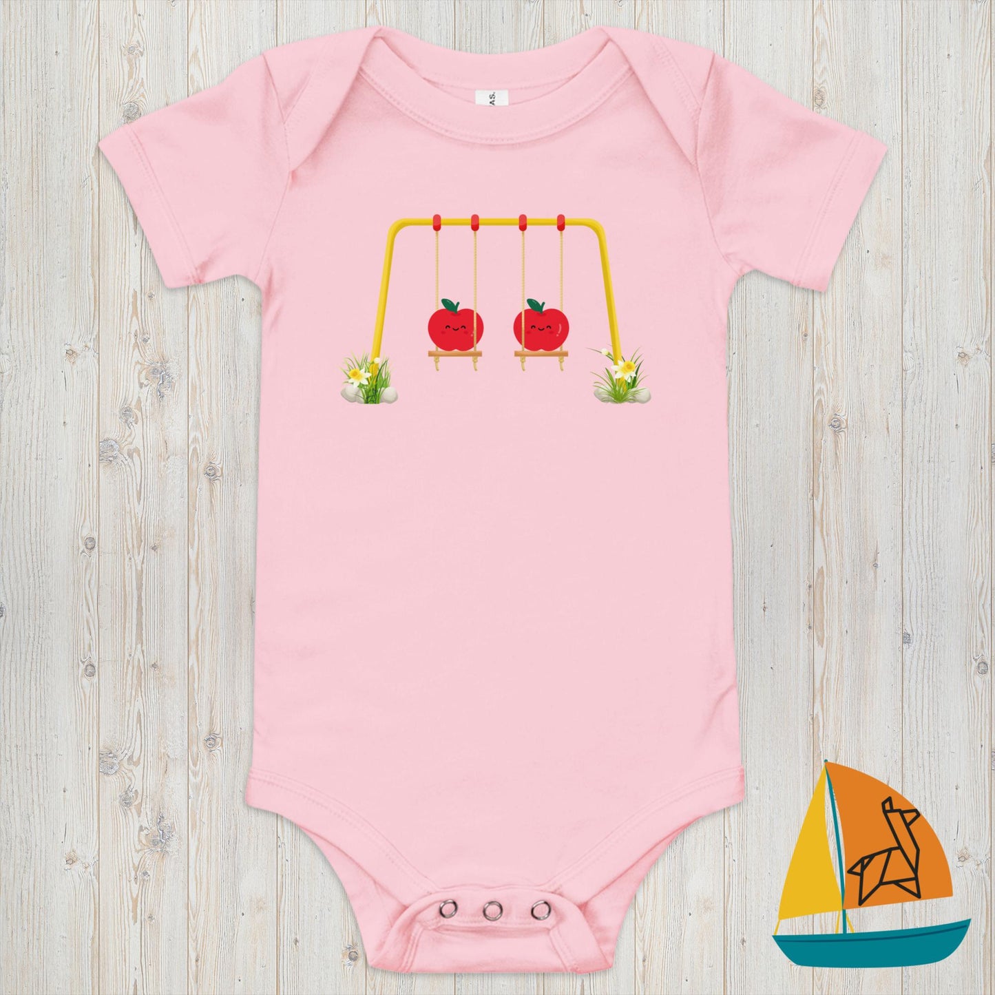 Swinging Apples Baby Onesie