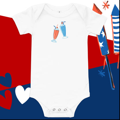 Milkshake 4th of July Baby Onesie