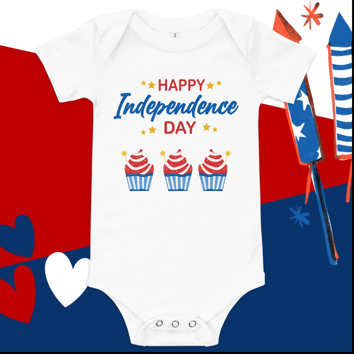 Happy Independence Day 4th of July Baby Onesie