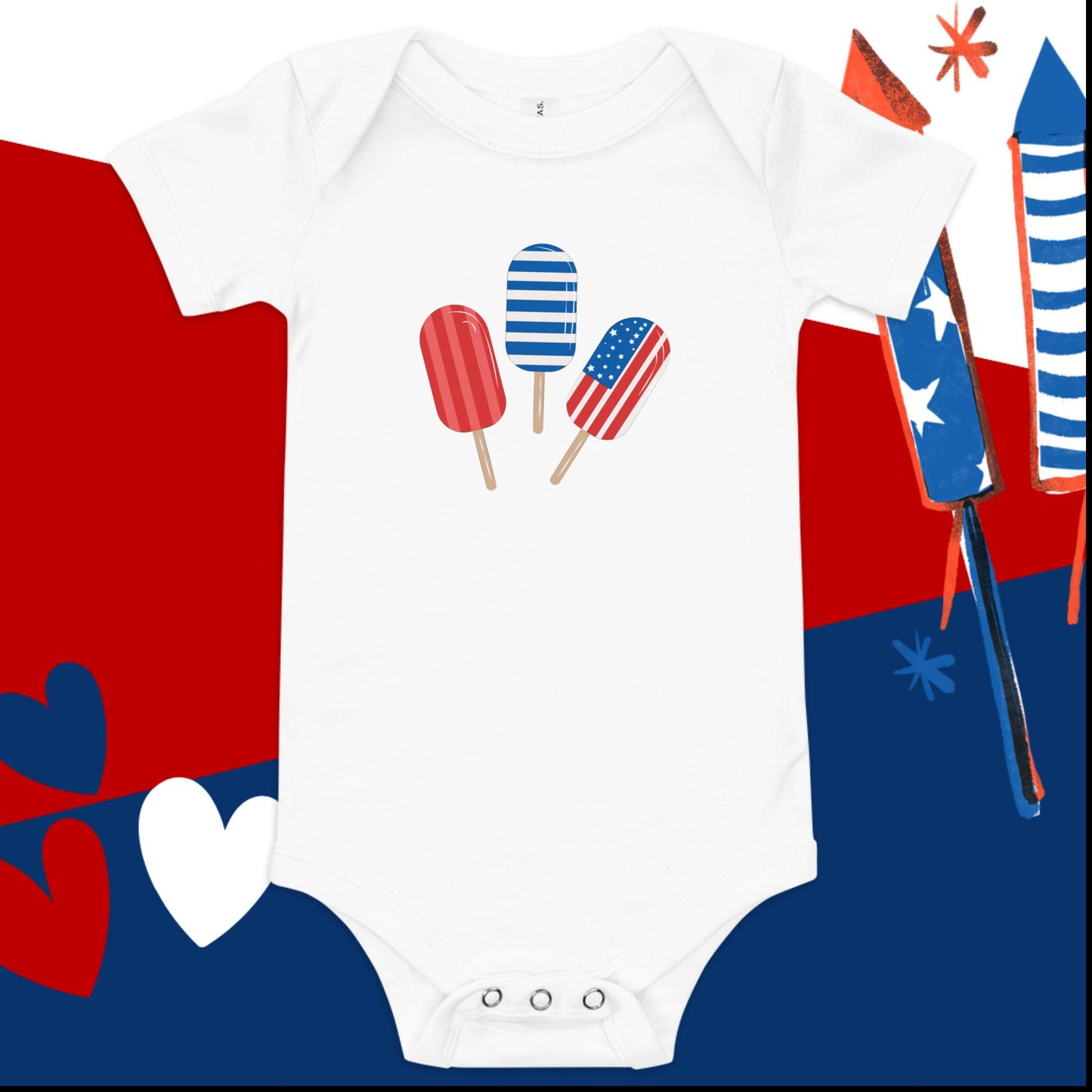 Popsicle 4th of July Baby Onesie