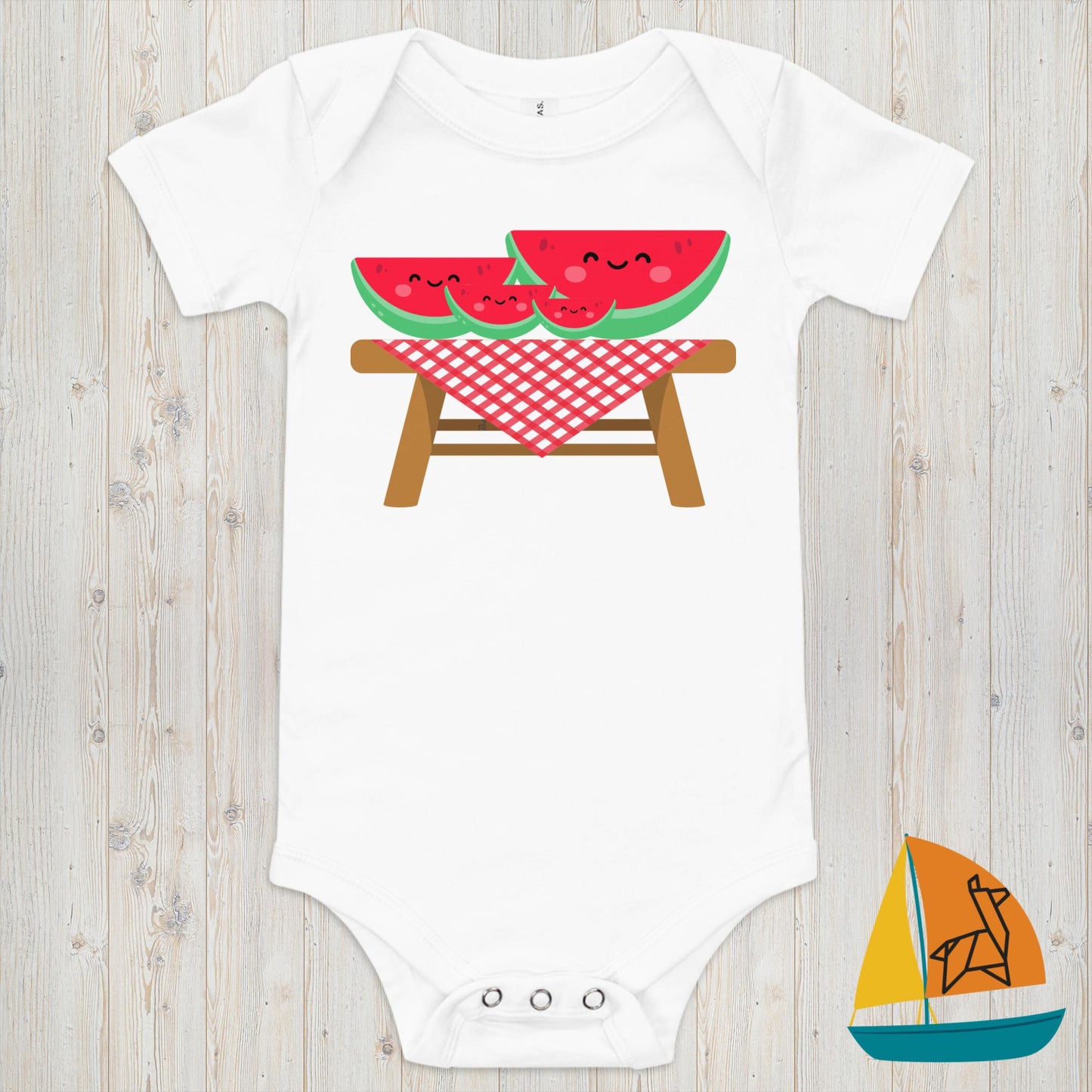 Watermelon Picnic Baby Onesie