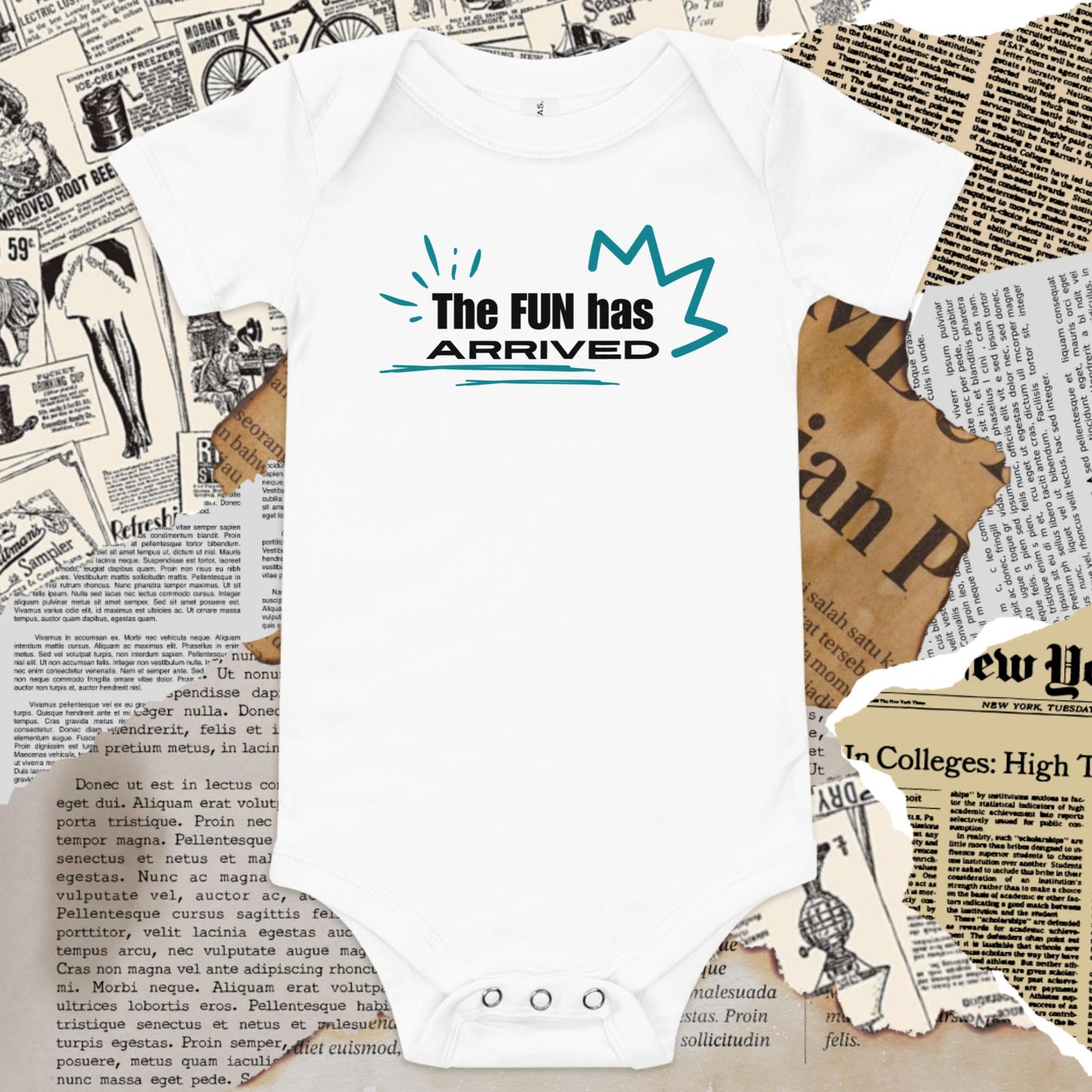 The Fun has Arrived Baby Onesie