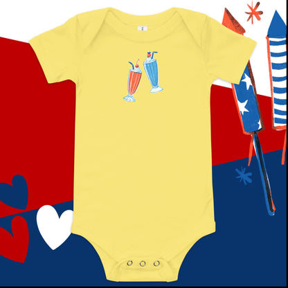 Milkshake 4th of July Baby Onesie