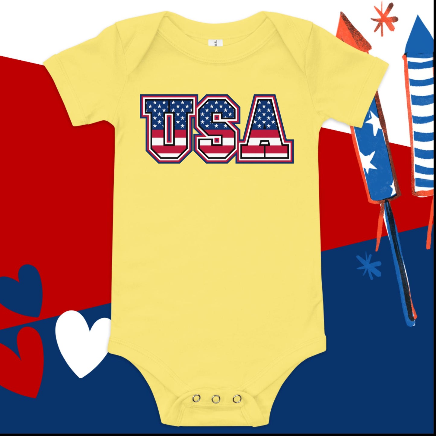 USA 4th of July Baby Onesie