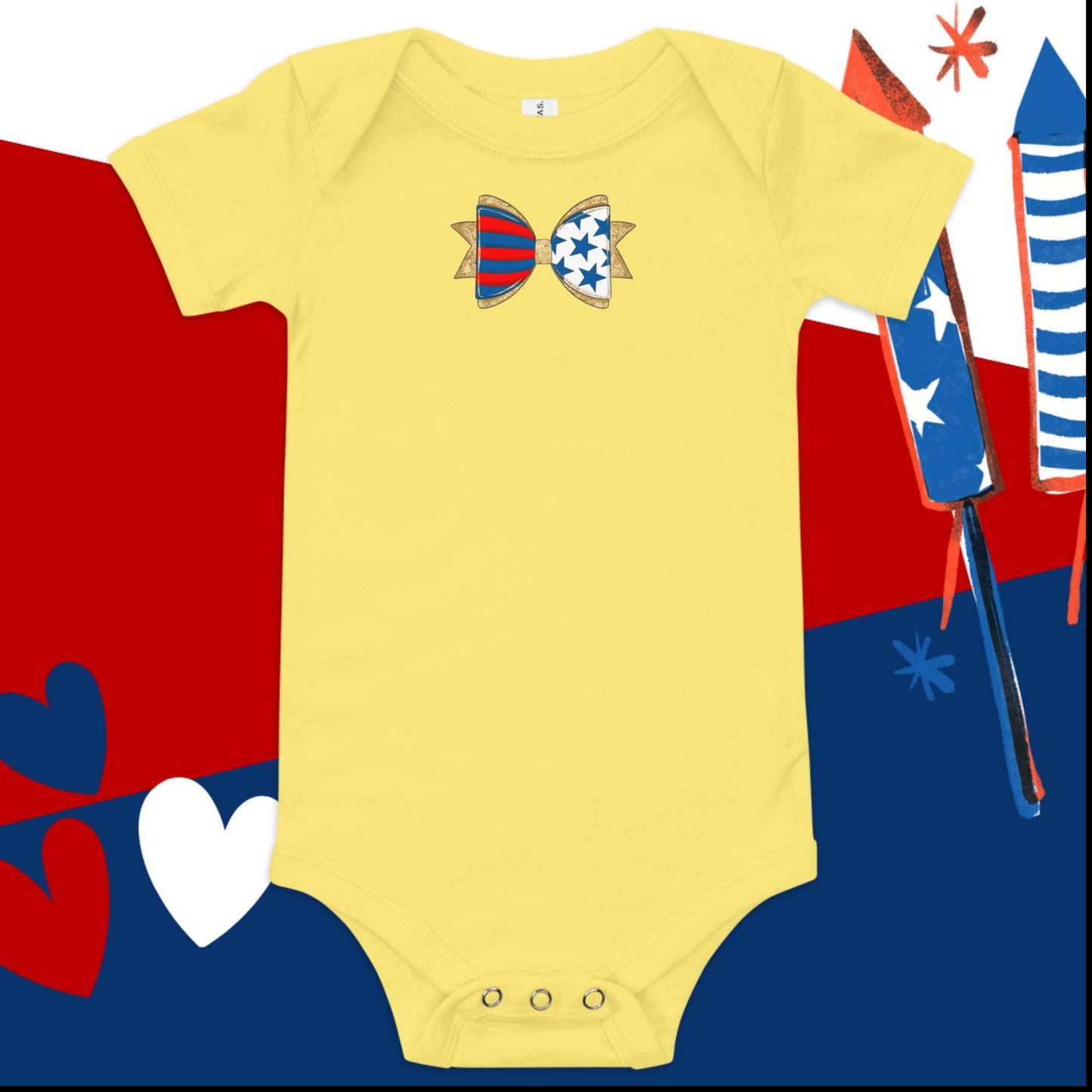 Bow tie 4th of July Baby Onesie