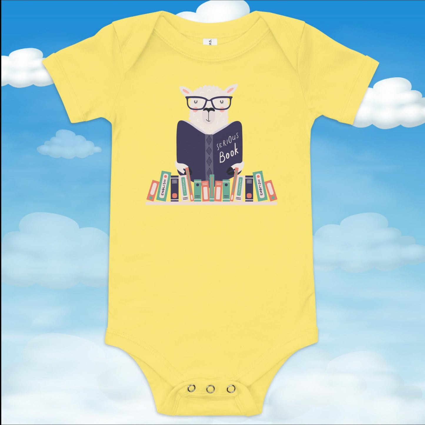 Reading Llama Baby Onesie