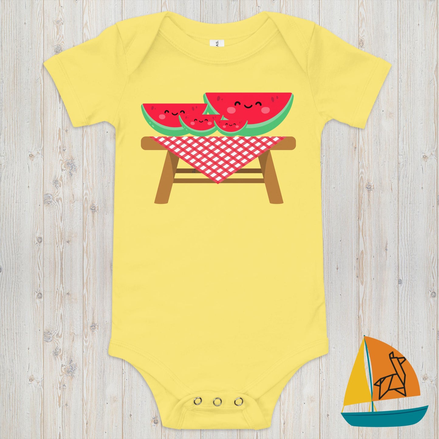 Watermelon Picnic Baby Onesie