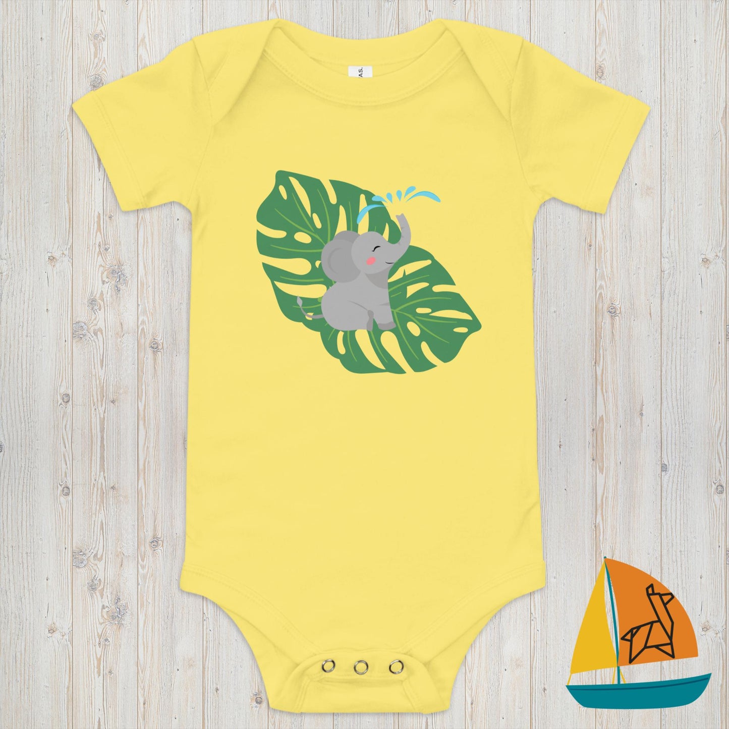 Baby Elephant on Baby Onesie