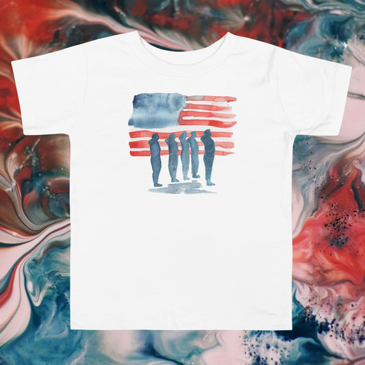American Flag with Soldiers Watercolor Toddler t-shirt